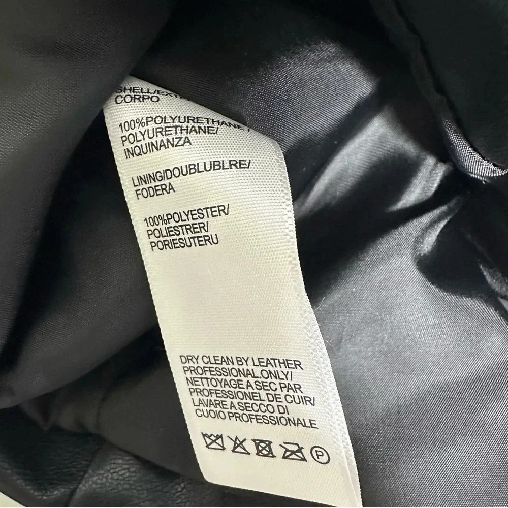 Rebecca Minkoff NWT Black Faux Leather Blazer Size Large - Picture 9 of 9